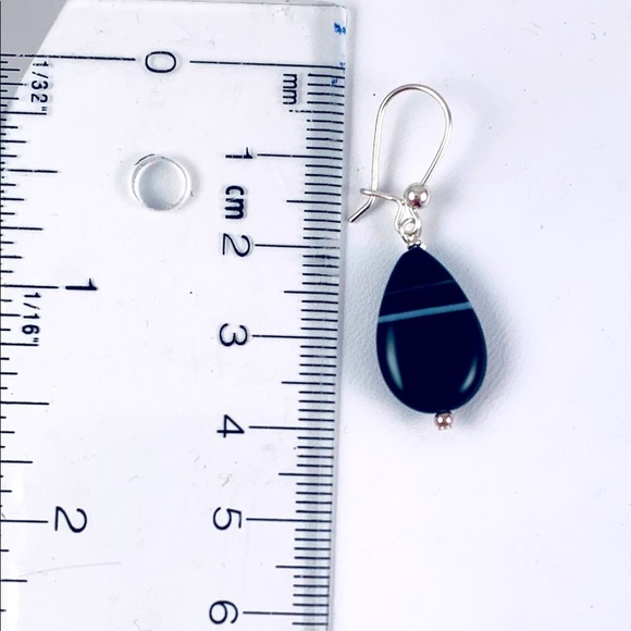 Onyx & Sterling Silver Earrings - Picture 3 of 3